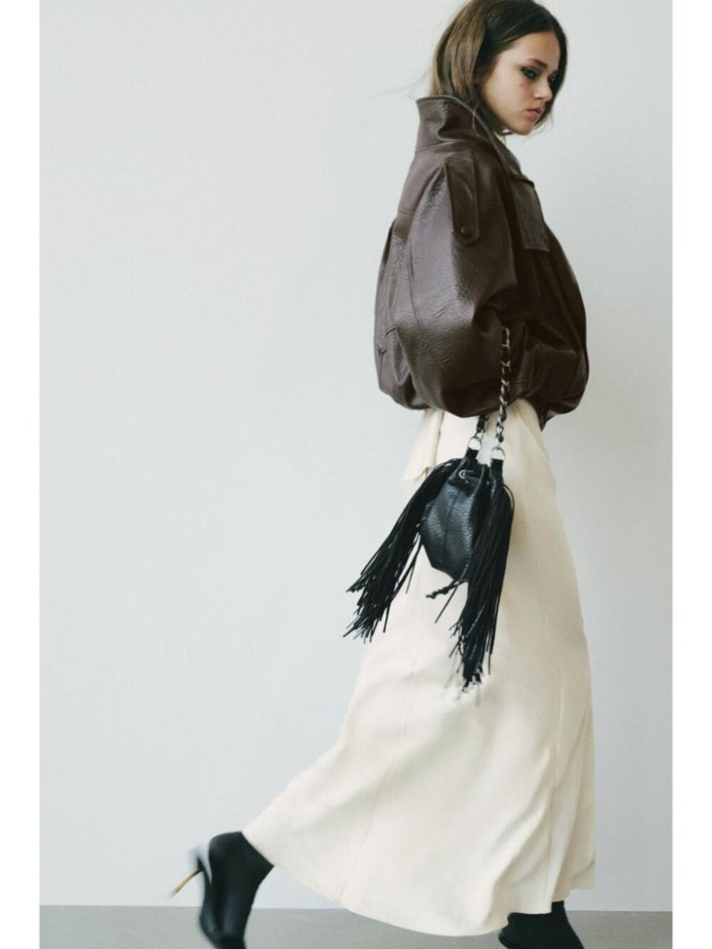 ZARA FRINGE SHOULDER BAG 6244/810/800